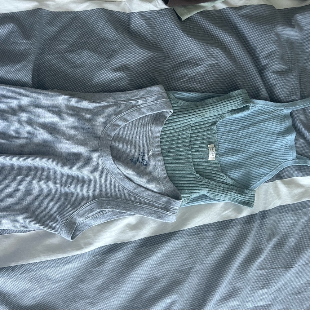 Brandy Melville Blue Green and Gray Tank Tops SET OF 3